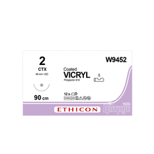 Шовний матеріал Вікрил (Vicril) 2/0 колюча голка 48 мм 1/2 кола фіолетовий довжина нитки 90 см