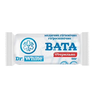 Вата стерильна Доктор Вайт (Dr.White) ролик 50 г