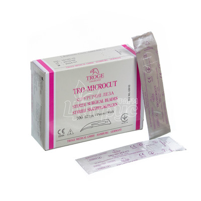 Лезо для скальпеля Tro-microcut розмір 12 стерильне 100 штук