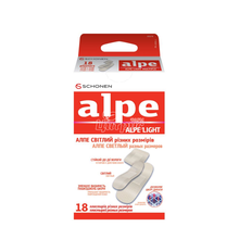 Лейкопластир Алпе (Alpe) (76х25, 57х16, 22х22 мм) світлий 18 штук