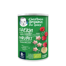 Снеки Гербер (Gerber) Органік (Organic) рисово-пшеничні з бананом і малиною з 8 місяців 35 г