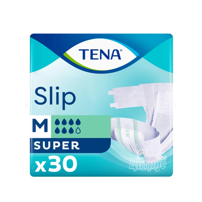 Підгузки для дорослих Тена (Tena) Сліп Супер Медіум (Slip Super Medium) 30 штук