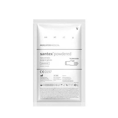 Рукавички хірургічні латексні Сантекс Павдеред Фрі (Santex Powdered Free) стерильні неприпудренні розмір 6,5