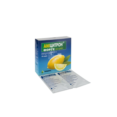 Аміцитрон Форте без цукру порошок 13г пакет 10 штук
