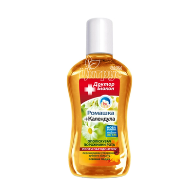 Ополіскувач для рота Доктор Біокон Ромашка і календула проти пародонтозу 300 мл
