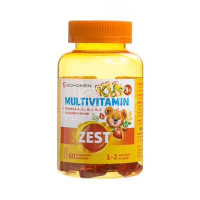 Зест (Zest) Кідс Мультивітамін (Kids Multivitamin) жувальні пастилки 60 штук