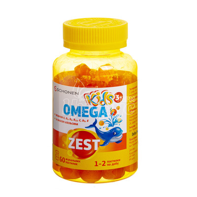 Зест (Zest) Кідс Омега (Kids Omega) жувальні пастилки 60 штук