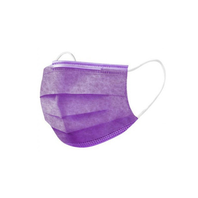 Маска медіцінскаяя Славна з-х шарова нестерильная на резинці фіолетова 50 шт