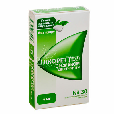 Нікоретте таблетки жувальні 4 мг свіжа м*ята 30 штук
