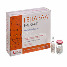 Гепавал 600 мг порошок для приготування розчину для інфузій ампули 4мл 10 штук + розчинник