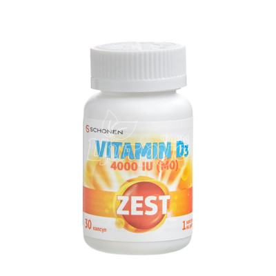 Зест (Zest) Вітамін D3 4000 МО (Vitamin D3) капсули 30 штук