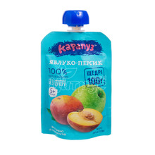 Пюре Карапуз яблуко-персик з 5 місяців 110 г дой-пак