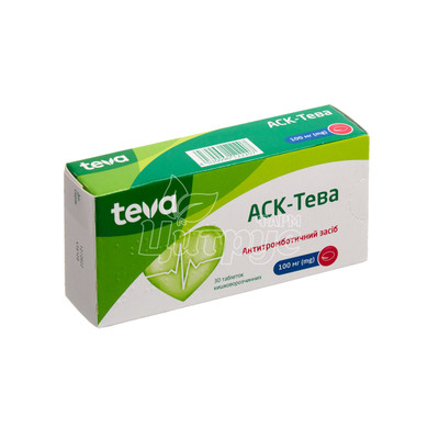 АСК - Тева таблетки вкриті обочки 100 мг 30 штук