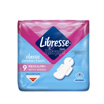 Прокладки Лібресс (Libresse) Класік Протекшн Регулар + (Classic Protection Regular +) 9 штук