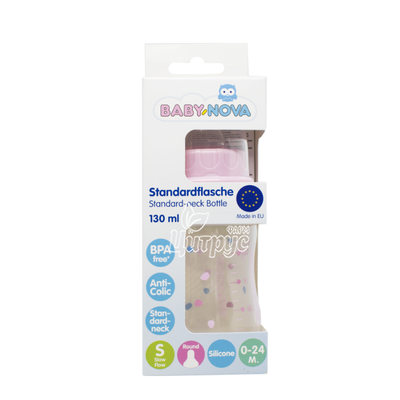 Пляшка Бейбі-Нова (Baby-Nova) ПП одноколірна 130 мл 45010-3