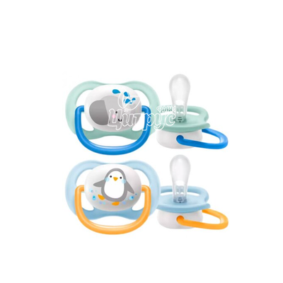 Соска пустишка Філіпс Авент ультра аїр Енімал (Philips Avent Utra air Animal) силіконова ортодонтична для хлопчиків 0-6 місяців 2 штуки SCF080 / 05