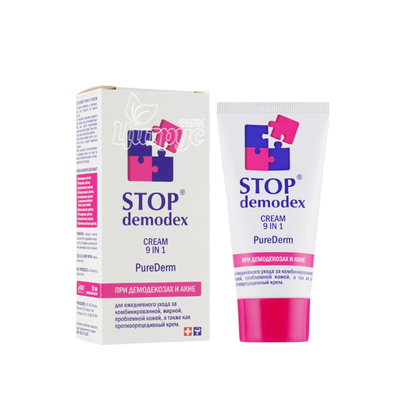 Крем Стоп Демодекс (Stop Demodex) ПурДерм (PureDerm) 9в1 порозвужуючі для жирної проблемної шкіри 50 мл
