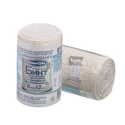 Бинт еластичний середньої розтяжності Білосніжка (8 см х 2 м)