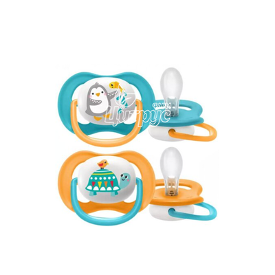 Соска пустишка Філіпс Авент (Phillips Avent) Ультра аїр Енімал (Ultra air Animal) силіконова ортодонтична для хлопчиків 6-18 місяців 2 штуки SCF080 / 07