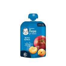 Пюре Гербер (Gerber) Яблуко Абрикос з 6 місяців 150 г пауч