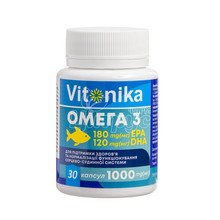 Омега -3 Витоника  (Vitonika) 180 ЭПК (ЕРА )/120 ДГК (DHA)  капсулы 1000 мг 30 штук