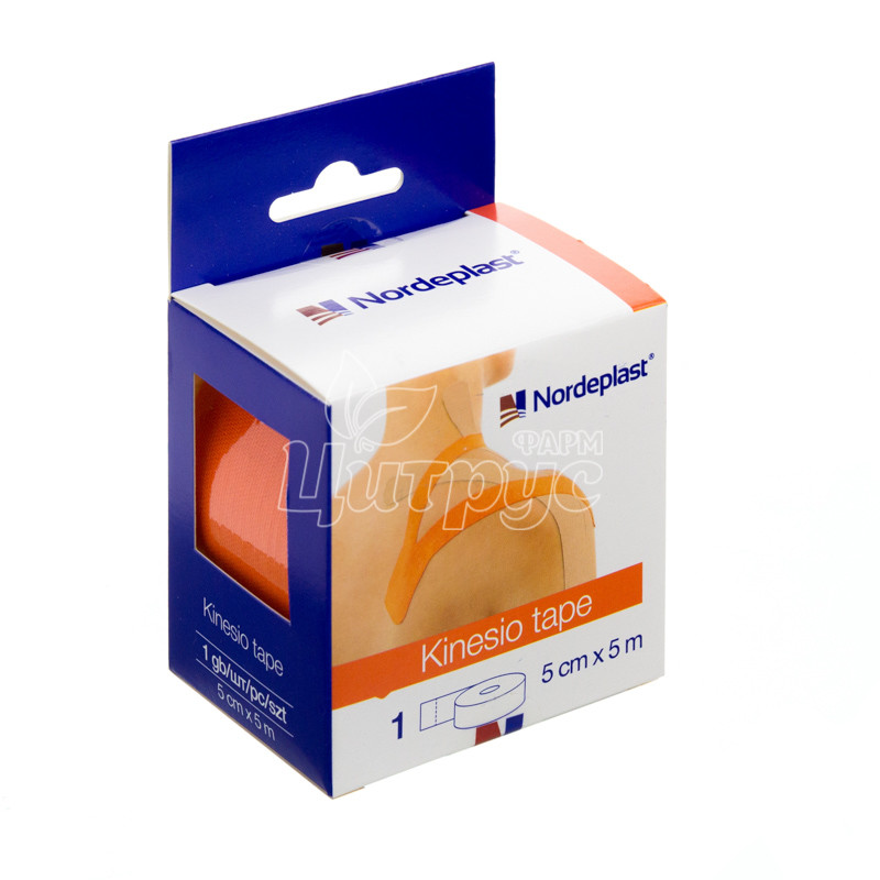 фото 1/Пластырь Кинезио Тейп 5 см х 5 м оранжевый