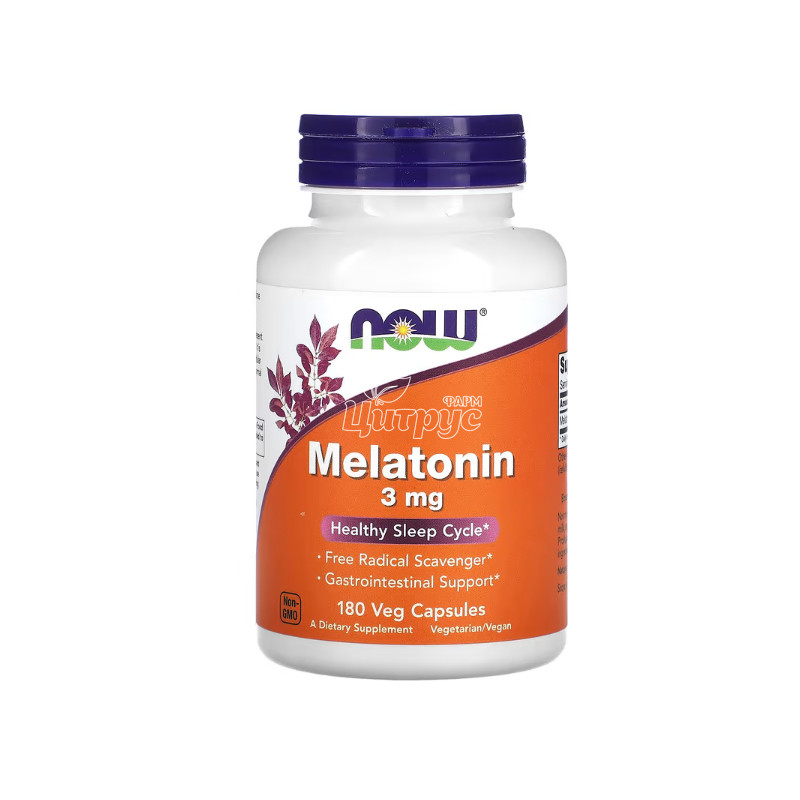 фото 1/Мелатонін 3 мг 180 штук Нау Фудс (Melatonin Now Foods) капсули вегетеріанські