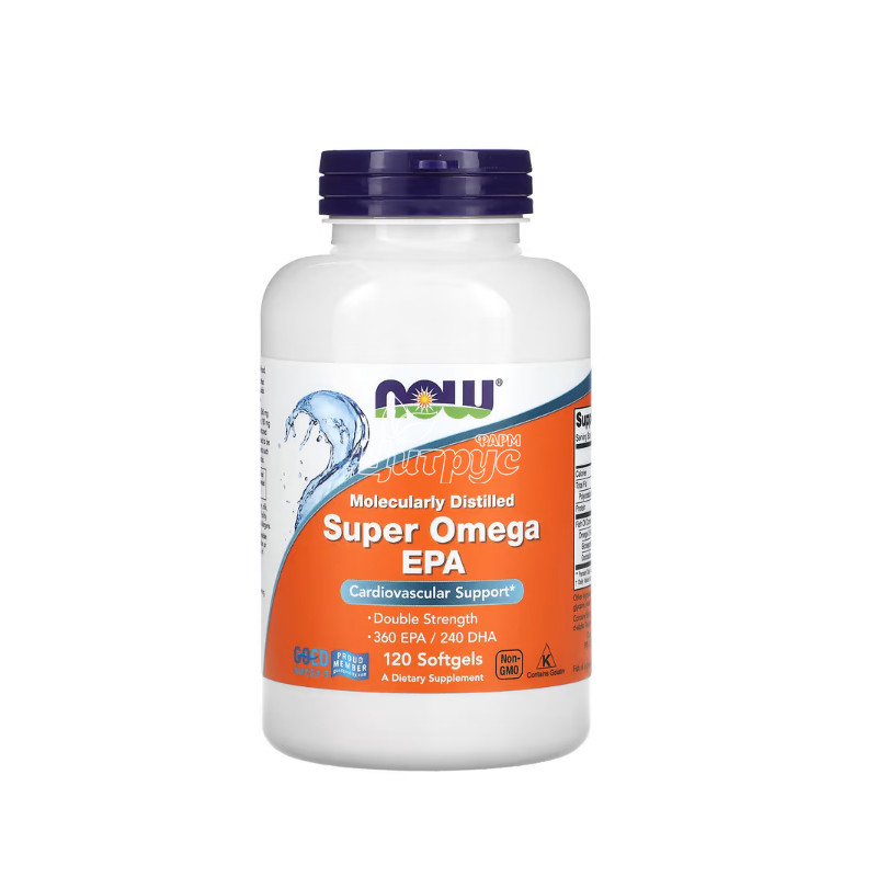 фото 1/Супер Омега ЕРА 1200 мг 120 штук Нау Фудс (Super Omega EPA Now Foods) капсули гелеві