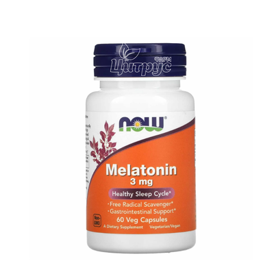 Мелатонін 3 мг 60 штук Нау Фудс (Melatonin Now Foods) капсули вегетеріанські