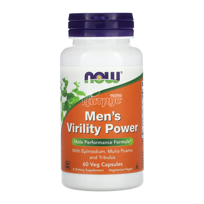 Менс Віріліті 60 штук Нау Фудс (Mens Virility Now Foods) Підтримка репродуктивної системи чоловіків капсули вегетеріанські