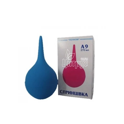 Спринцівка А-9 з м*яким наконечником 270 мл в картонній упаковці