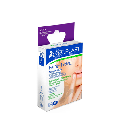Лейкопластир медичний Екопласт (Ecoplast) Допомога при герпесі 15 штук