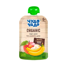 Пюре дитяче Чудо-Чадо Органік (Organic) Яблуко-банан без цукру з 6 місяців 90 г