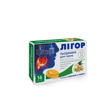 Лігор льодяники для горла зі смаком обліпихи та імбиру 16 штук