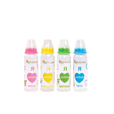 Пляшка Курносики кругла з силіконовою соскою 250 мл 7002