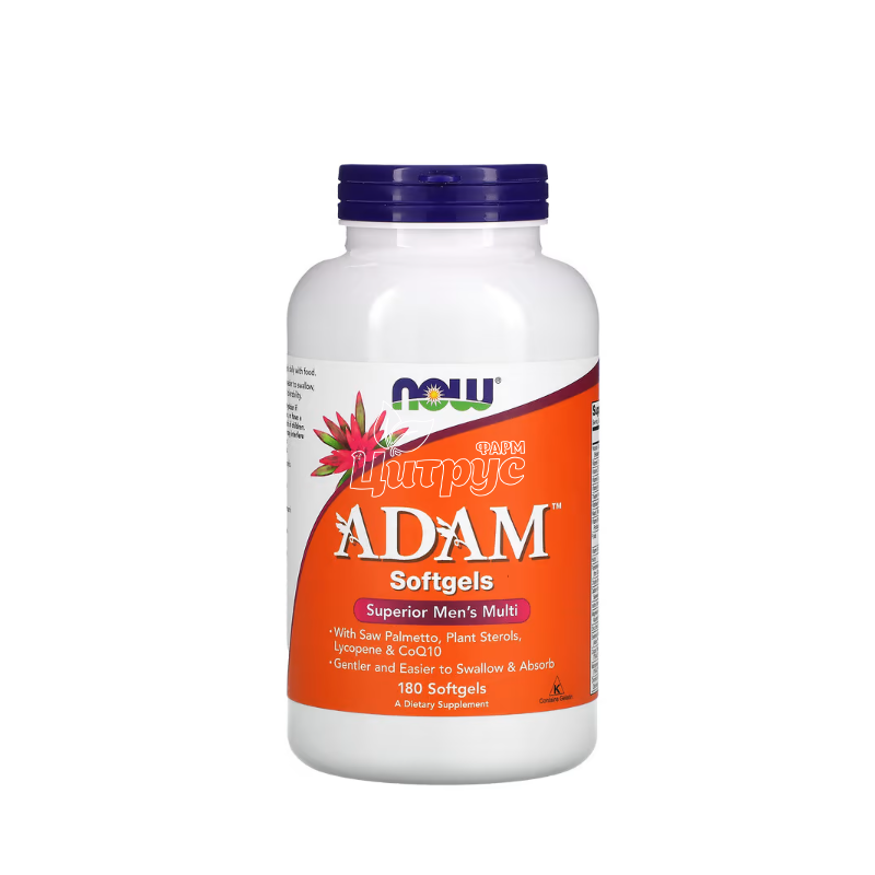 фото 1/Адам Мультивіт 180 штук Нау Фудс  (Adam Multi Now Foods) Комплекс для чоловіків капсули гелеві 