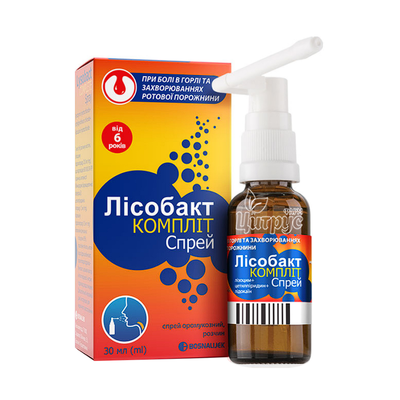 Лісобакт Компліт спрей оромукозний флакон 30 мл