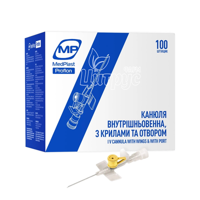 Канюля (катетер) внутрішньовенна Медпласт (Medplast) Профлон(Proflon)  24G (0,7 х 19 мм)