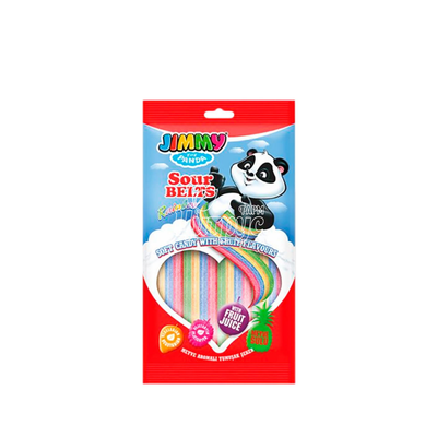 Цукерки жувальні Джимі (Jimmy) Соур Белтс (Sour Belts) Кислі ремінці веселка з фруктовим смаком 75 г
