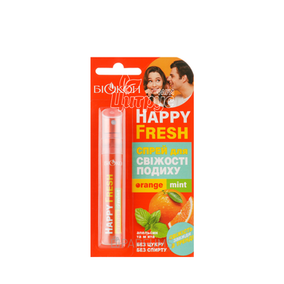 Освіжувач для ротової порожнини Хеппі Фреш (Happy Fresh) Апельсин та м*ята (Orange mint) 10 мл