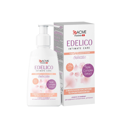 Гель для інтимної гігієни Еделіко Делікейт (Edelico Delicate) для чутливої та сухої шкіри 300 мл