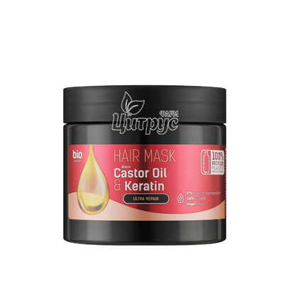 Маска для волосся Біо Натурель (Bio Naturell) Касторова олія та кератин (Black Castor Oil & Keratin) Для відновлення волосся 295 мл