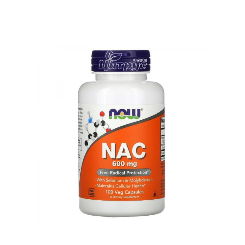 фото 1/NAC N-ацетилцистеїн 600 мг 100 штук Нау Фудс (Now Foods) капсули вегетеріанські 