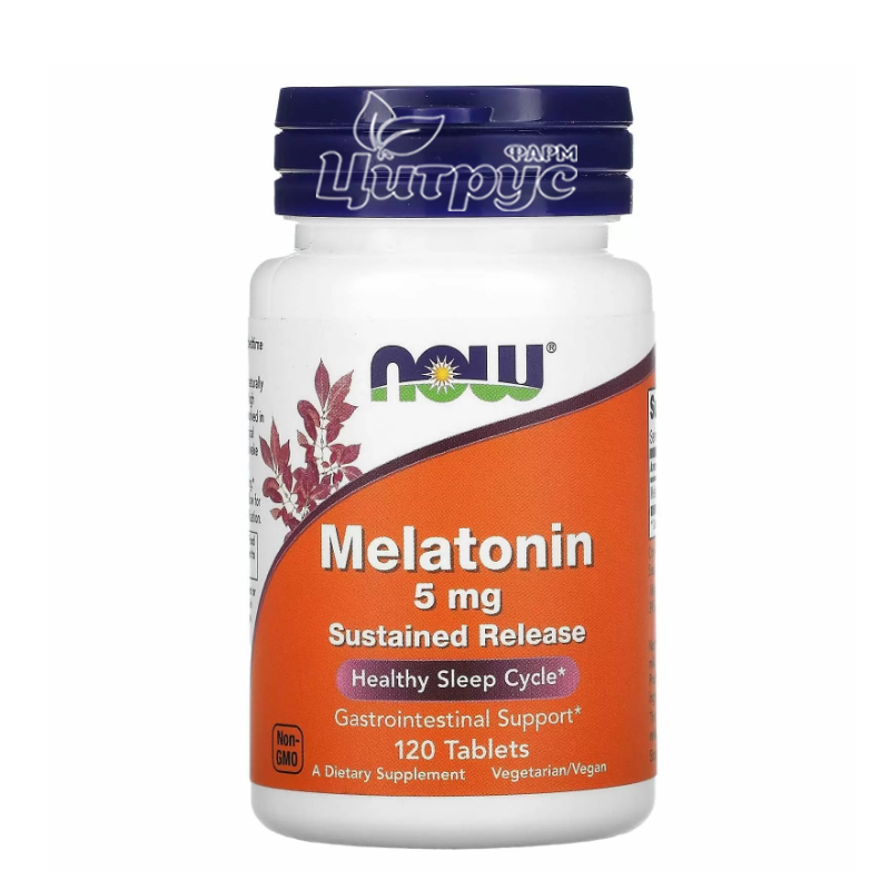 фото 1/Мелатонін 5 мг 120 штук Нау Фудс (Melatonin Now Foods) таблетки