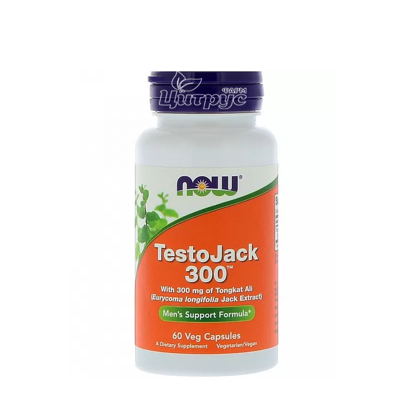 фото 1/Тестоджек 300 60 штук Нау Фудс (TestoJack Now Foods) Підтримка чоловічого здоров*я капсули вегетеріанські