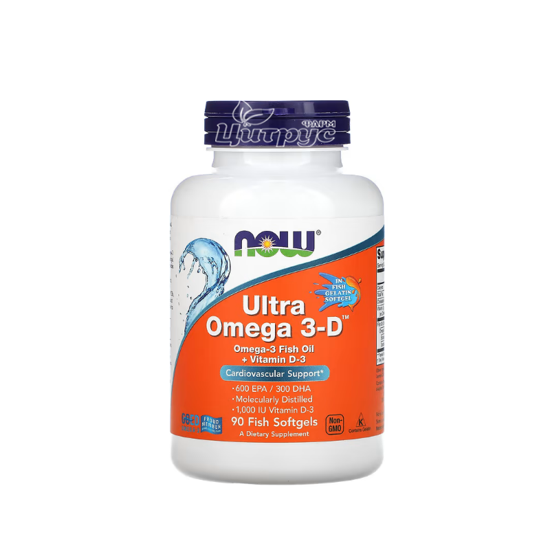 фото 1/Омега Ультра 3D 90 штук Нау Фудс (Omega Ultra 3D Now Foods) капсули гелеві 