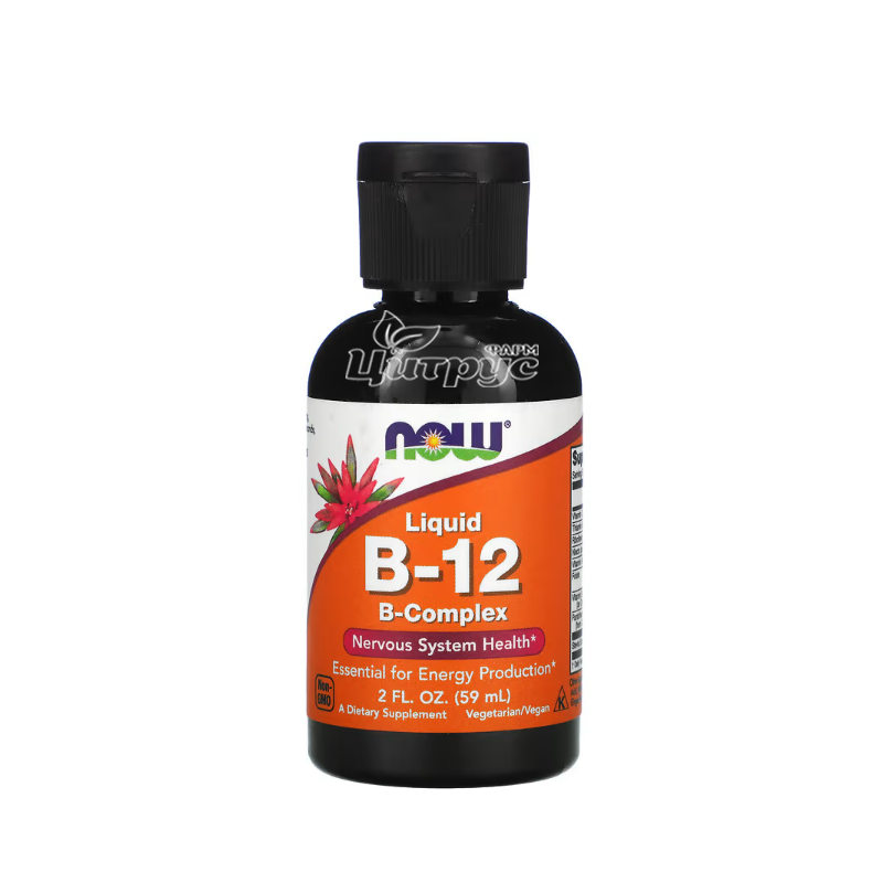 фото 1/В-комплекс рідкий 59 мл Нау Фудс (B-Complex Liquid Vitamin B-12 Now Foods) Вітамін В-12 