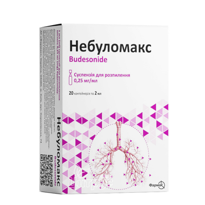 Небуломакс суспензія 0,25 мг/мл небули по 2 мл 20 штук