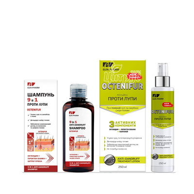 Набір Ельфа Фарм (Elfa Pharm) Октеніфур (Octenifur) Шампунь + Лосьйон проти помірної лупи