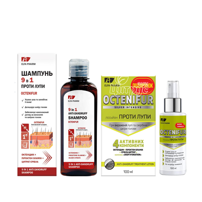 Набір Ельфа Фарм (Elfa Pharm) Октеніфур (Octenifur) Шампунь + Лосьйон проти вираженої лупи